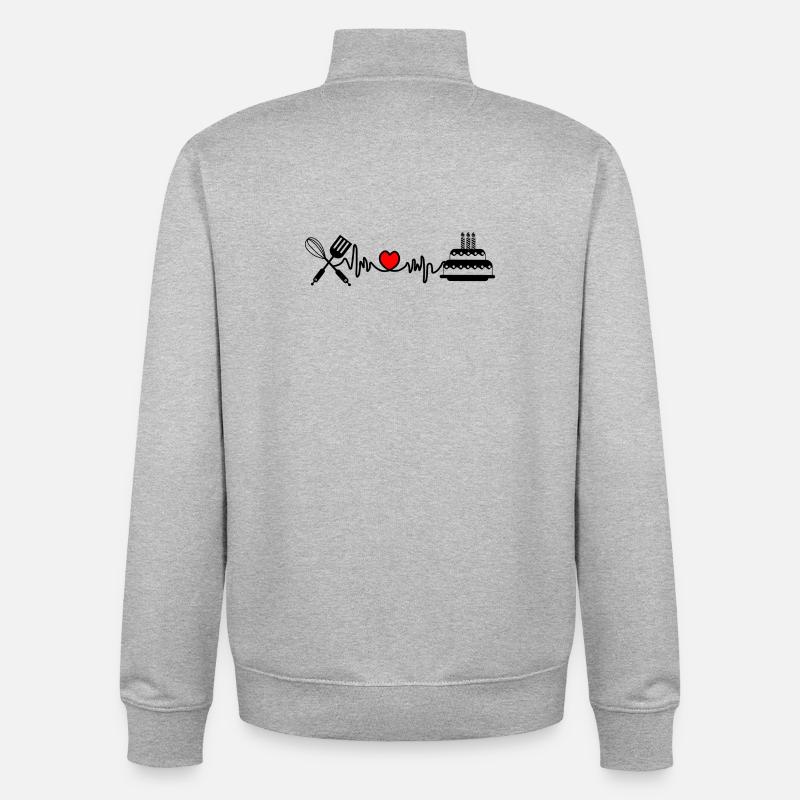Cardio Herzfrequenz Küche 3 - Unisex Organic Zip Sweatshirt von Stanley/Stella - Grau meliert