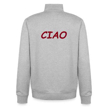 CIAO - Unisex Organic Zip Sweatshirt by Stanley/Stella - heather grey - Back - AI Model Male 185 light (185cm)