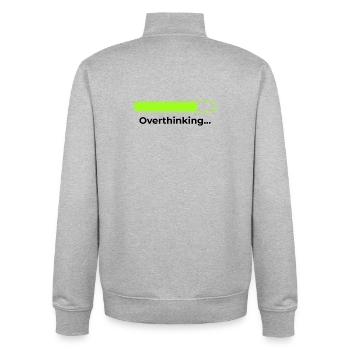 Overthinking - Unisex Organic Zip Sweatshirt by Stanley/Stella - heather grey - Back - AI Model Male 185 light (185cm)