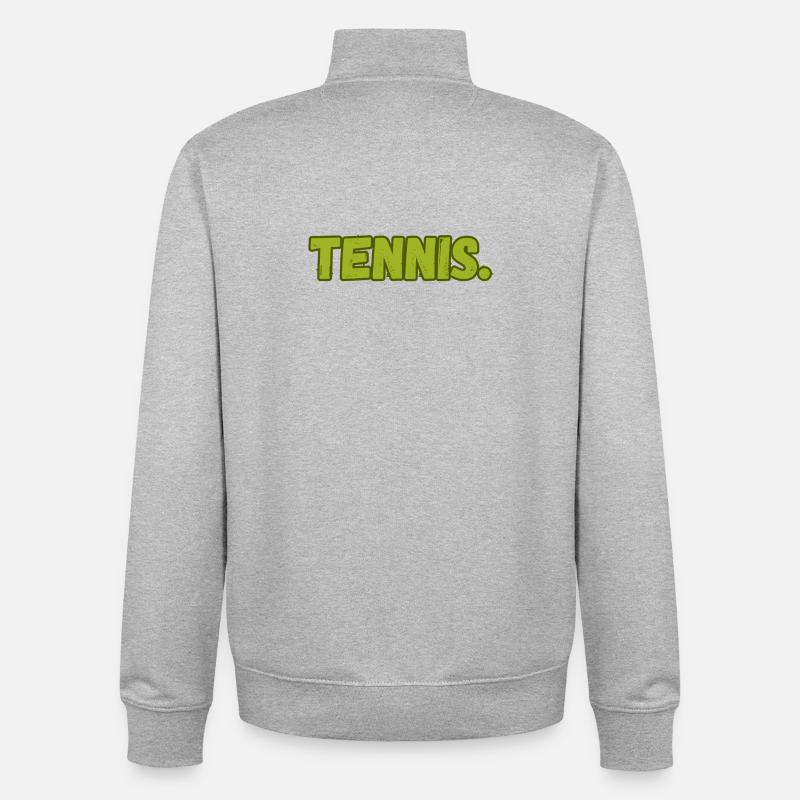 Tennis Tennispieler Vert Rétro - Sweat zippé unisexe en coton bio Stanley/Stella - gris chiné
