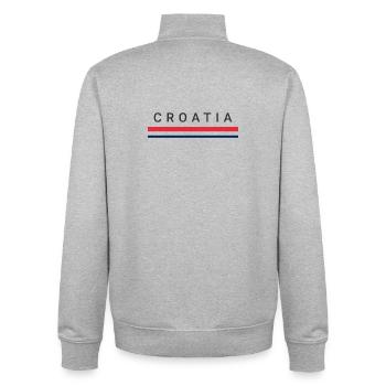 Lignes de Croatie - Sweat zippé unisexe en coton bio Stanley/Stella - gris chiné - Dos - AI Model Male 185 light (185cm)