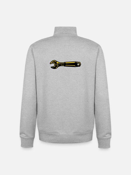 Wrench Tool Mechanic Screwdriver - Unisex Organic Zip Sweatshirt by Stanley/Stella - heather grey