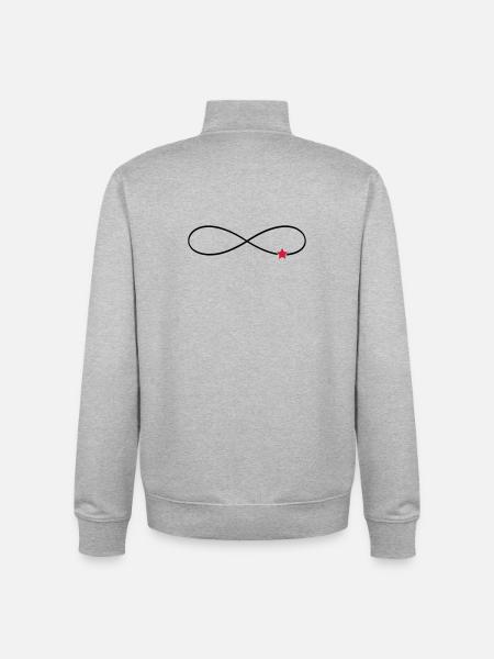 Infinity Sign Star Luck Infinite - Unisex Organic Zip Sweatshirt by Stanley/Stella - heather grey