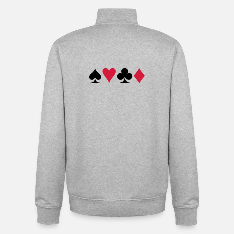 Poker (V) - Unisex Organic Zip Sweatshirt von Stanley/Stella - Grau meliert