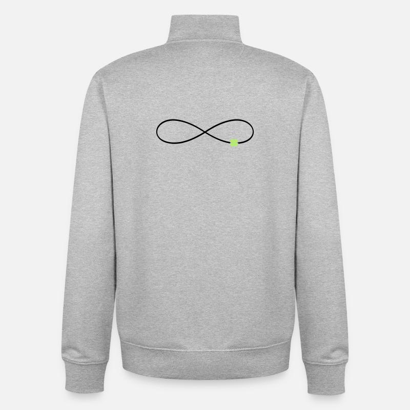 Unendlichkeitszeichen Glück Kleeblatt  - Unisex Organic Zip Sweatshirt von Stanley/Stella - Grau meliert