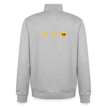 Sonne und Fahrrad - Unisex Organic Zip Sweatshirt von Stanley/Stella - Grau meliert - Hinten - AI Model Male 185 light (185cm)