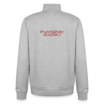 Wenn du kalte Füsse hast steig auf den Ätna - Unisex Organic Zip Sweatshirt von Stanley/Stella - Grau meliert - Hinten - AI Model Male 185 light (185cm)