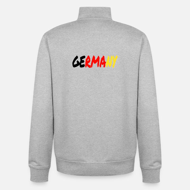 GERMANY Gradient Pinsel-Look - Unisex Organic Zip Sweatshirt von Stanley/Stella - Grau meliert