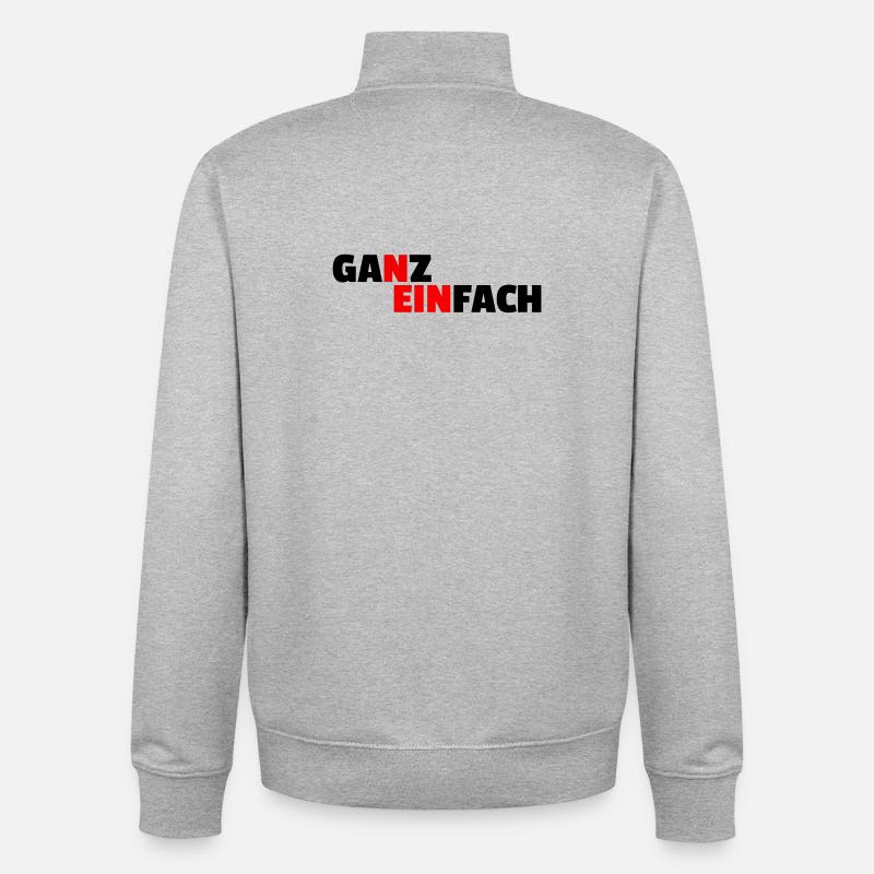 SIMPLEMENT NON - Sweat zippé unisexe en coton bio Stanley/Stella - gris chiné