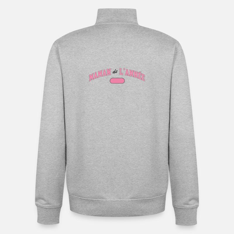 Maman de l’année – Französisches Mama-Statement - Unisex Organic Zip Sweatshirt von Stanley/Stella - Grau meliert