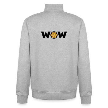 Süße freudige Überraschung Waben-Typografie - Unisex Organic Zip Sweatshirt von Stanley/Stella - Grau meliert - Hinten - AI Model Male 185 light (185cm)