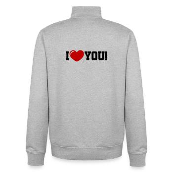 I love you - Ich Liebe Dich - Unisex Organic Zip Sweatshirt von Stanley/Stella - Grau meliert - Hinten - AI Model Male 185 light (185cm)