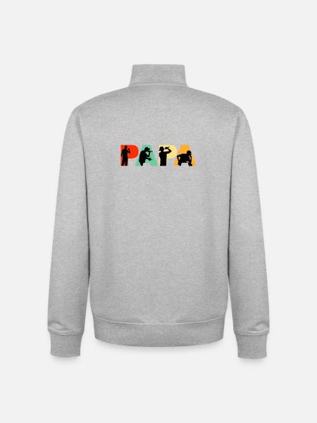 Papa Rapper Hip-Hop-Musik Silhouettenkunst - Unisex Organic Zip Sweatshirt von Stanley/Stella - Grau meliert