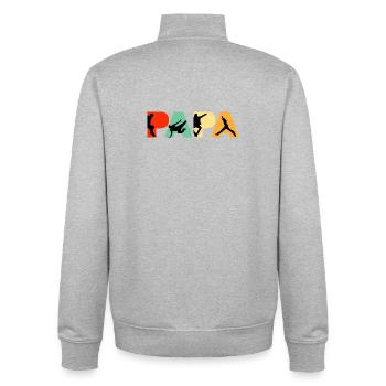 Parkour Papa Funny Retro Free Running Dad - Unisex Organic Zip Sweatshirt by Stanley/Stella - heather grey - Back - AI Model Male 185 light (185cm)