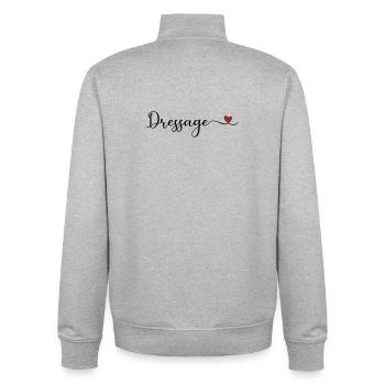 Dressur - Unisex Organic Zip Sweatshirt von Stanley/Stella - Grau meliert - Hinten - AI Model Male 185 light (185cm)