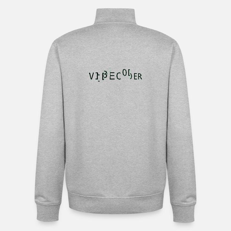 vibecoder_mono Glitch - Unisex Organic Zip Sweatshirt von Stanley/Stella - Grau meliert