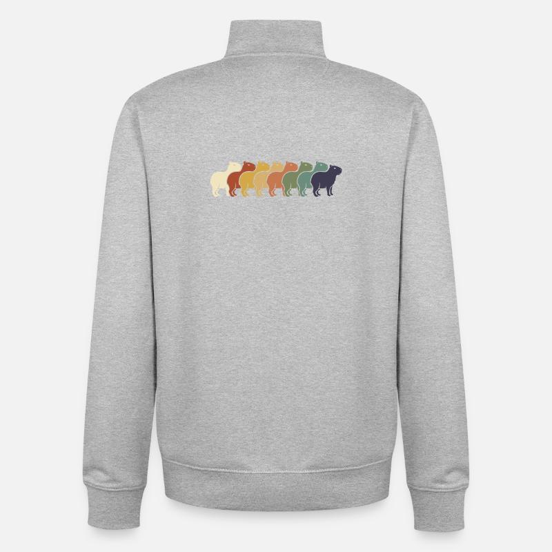 Regenbogen Kamelreihe - Unisex Organic Zip Sweatshirt von Stanley/Stella - Grau meliert
