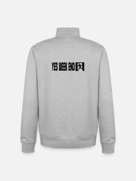 Yes Week End - Emergency - Unisex Organic Zip Sweatshirt by Stanley/Stella - heather grey