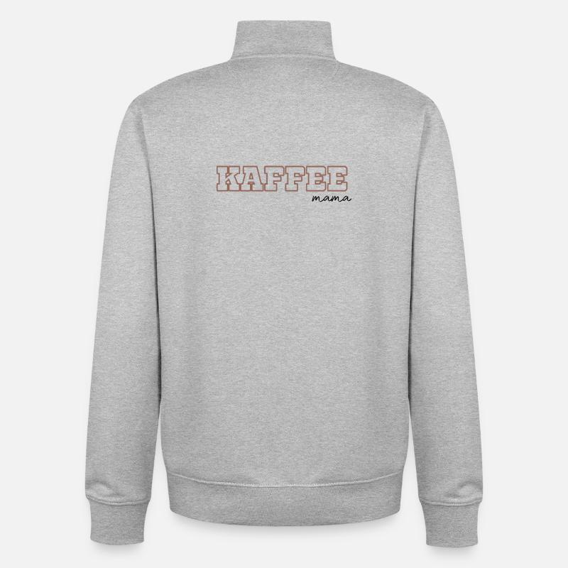 Café Maman - Sweat zippé unisexe en coton bio Stanley/Stella - gris chiné
