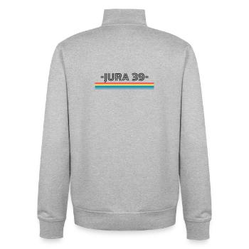 Jura 39 T-Shirt Cadeau Humour - Sweat zippé unisexe en coton bio Stanley/Stella - gris chiné - Dos - AI Model Male 185 light (185cm)