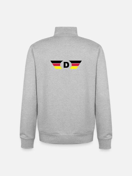 Germany flag / symbol top - Unisex Organic Zip Sweatshirt by Stanley/Stella - heather grey