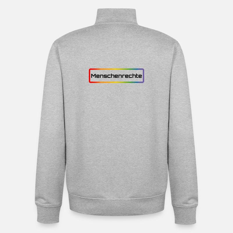 Regenbogen Menschenrechte - Unisex Organic Zip Sweatshirt von Stanley/Stella - Grau meliert