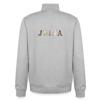 JULIA name decorated with flowers - Unisex Organic Zip Sweatshirt by Stanley/Stella - heather grey - Back - AI Model Male 185 light (185cm)