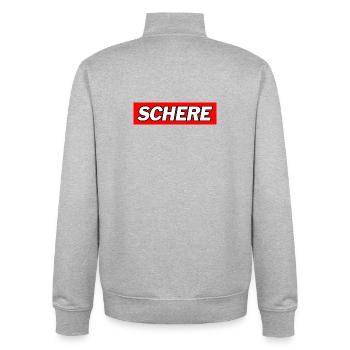 Schere - Funny Memes - Unisex Organic Zip Sweatshirt von Stanley/Stella - Grau meliert - Hinten - AI Model Male 185 light (185cm)