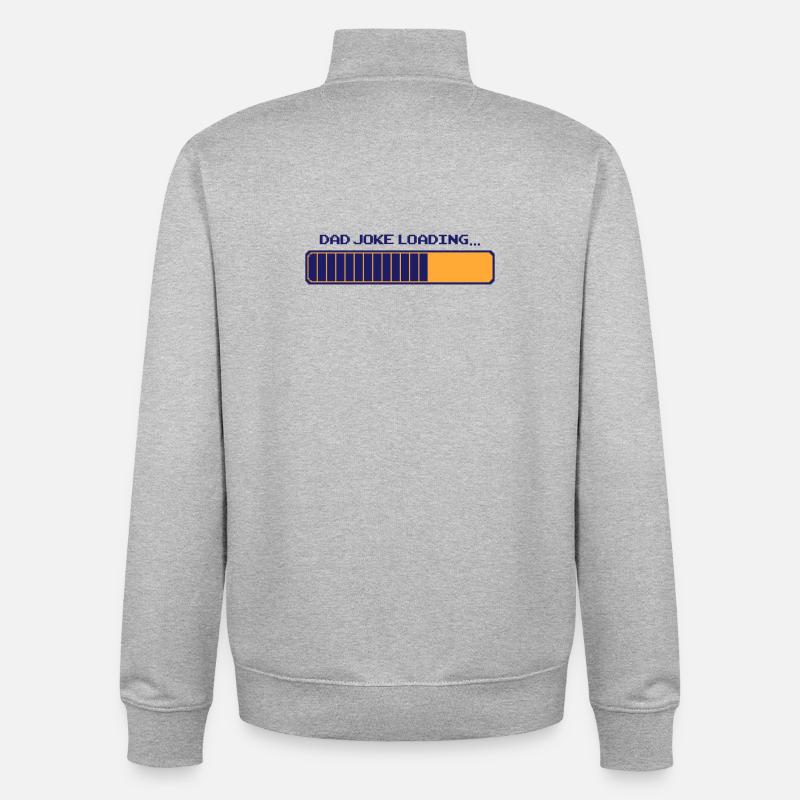 Dad Joke Loading – Pixelbar - Unisex Organic Zip Sweatshirt by Stanley/Stella - heather grey