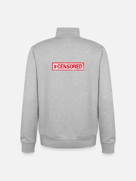 Censored Zensiert - Unisex Organic Zip Sweatshirt by Stanley/Stella - heather grey