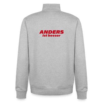 DIFFERENT IS BETTER - Unisex Organic Zip Sweatshirt by Stanley/Stella - heather grey - Back - AI Model Male 185 light (185cm)