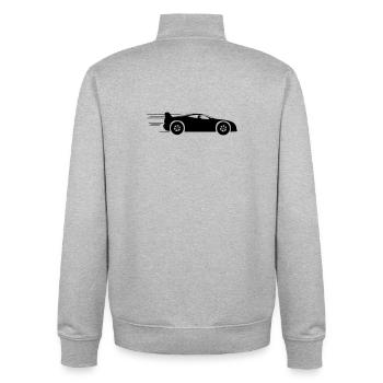 Sportwagen und Rennsport - Unisex Organic Zip Sweatshirt von Stanley/Stella - Grau meliert - Hinten - AI Model Male 185 light (185cm)