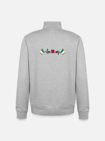 Herzfrequenz-Cardio für Irland - Unisex Organic Zip Sweatshirt von Stanley/Stella - Grau meliert