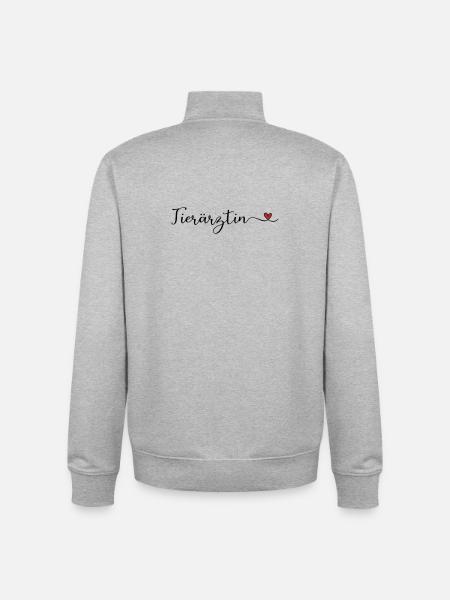 Tierärztin Design mit Herz - Unisex Organic Zip Sweatshirt von Stanley/Stella - Grau meliert