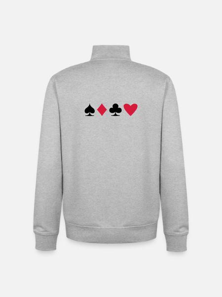 Poker Suit - Unisex Organic Zip Sweatshirt by Stanley/Stella - heather grey
