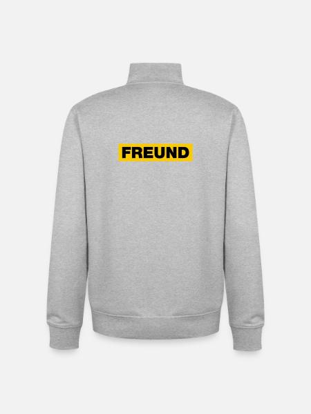 Freund - Unisex Organic Zip Sweatshirt von Stanley/Stella - Grau meliert