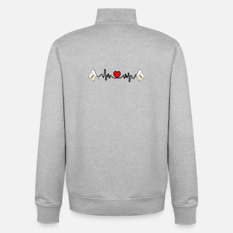 Herzfrequenz-Cardio für Zypern - Unisex Organic Zip Sweatshirt von Stanley/Stella - Grau meliert