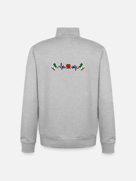 Herzfrequenz-Cardio für Mexiko - Unisex Organic Zip Sweatshirt von Stanley/Stella - Grau meliert