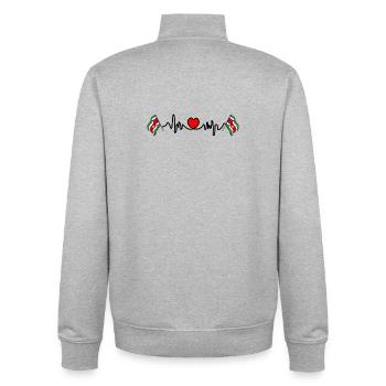 Heart rate cardio for Suriname - Unisex Organic Zip Sweatshirt by Stanley/Stella - heather grey - Back - AI Model Male 185 light (185cm)