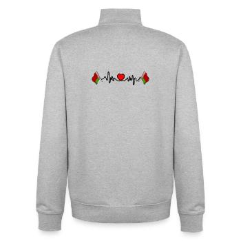 Herzfrequenz-Cardio für Weißrussland - Unisex Organic Zip Sweatshirt von Stanley/Stella - Grau meliert - Hinten - AI Model Male 185 light (185cm)