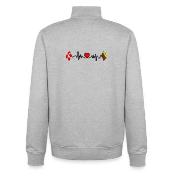 Cardio-Herz Flagge Dänemark, Flagge Litauen - Unisex Organic Zip Sweatshirt von Stanley/Stella - Grau meliert - Hinten - AI Model Male 185 light (185cm)