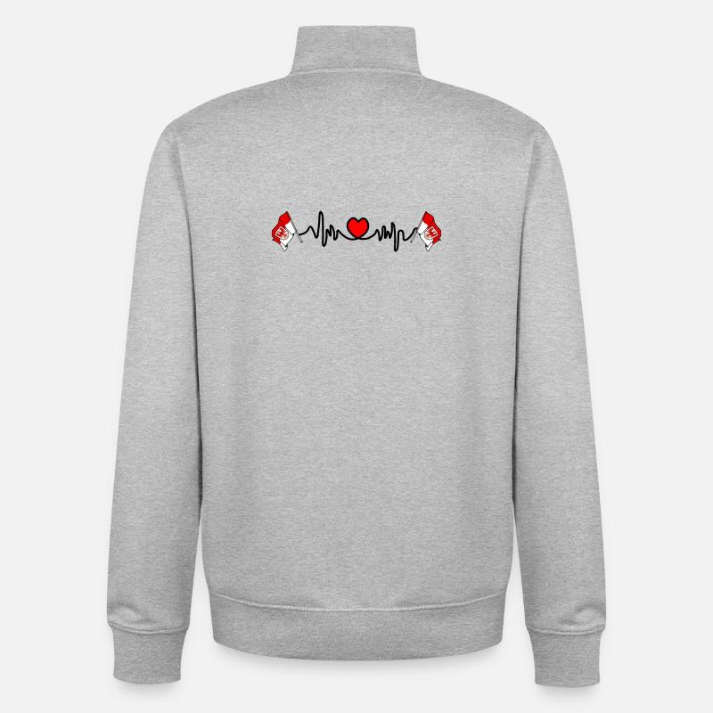Herzfrequenz-Cardio für Brandenburg - Unisex Organic Zip Sweatshirt von Stanley/Stella - Grau meliert