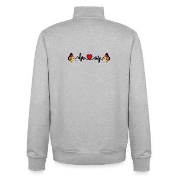 Heart rate cardio for Saarland - Unisex Organic Zip Sweatshirt by Stanley/Stella - heather grey - Back - AI Model Male 185 light (185cm)