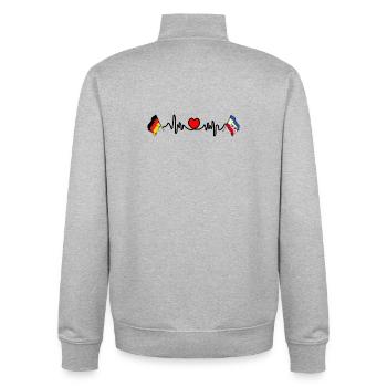 Cardio Flag Germany Mecklenburg Vorpommern - Unisex Organic Zip Sweatshirt by Stanley/Stella - heather grey - Back - AI Model Male 185 light (185cm)