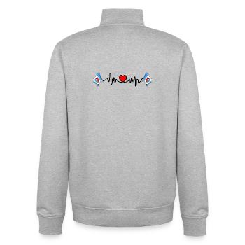 Fréquence cardiaque cardio Subcarpatie - Sweat zippé unisexe en coton bio Stanley/Stella - gris chiné - Dos - AI Model Male 185 light (185cm)