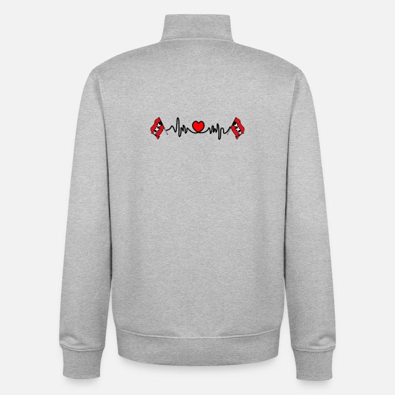 Herzfrequenz-Cardio für Amsterdam - Unisex Organic Zip Sweatshirt von Stanley/Stella - Grau meliert