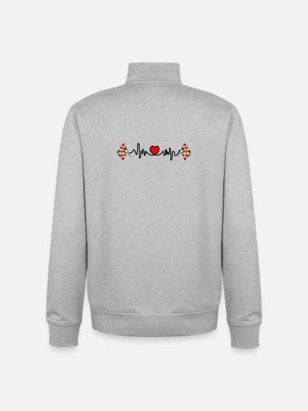 Herzfrequenz-Cardio für Antwerpen, Belgien - Unisex Organic Zip Sweatshirt von Stanley/Stella - Grau meliert