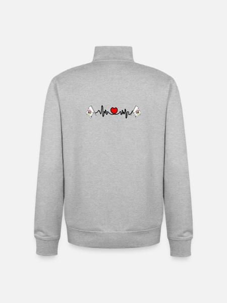 Herzfrequenz-Cardio für Illinois - Unisex Organic Zip Sweatshirt von Stanley/Stella - Grau meliert