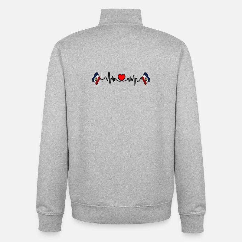 Herzfrequenz-Cardio für Utah - Unisex Organic Zip Sweatshirt von Stanley/Stella - Grau meliert