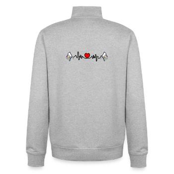 Herzfrequenz-Cardio für West Virginia - Unisex Organic Zip Sweatshirt von Stanley/Stella - Grau meliert - Hinten - AI Model Male 185 light (185cm)
